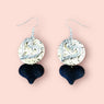 Mary's Creations Handmade Silver & Gold Black Heart Earrings