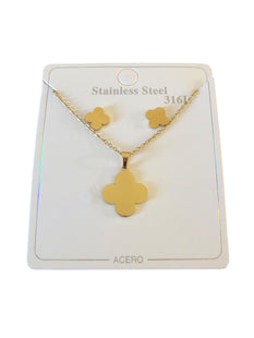 Stainless Steel Gold Clover Set