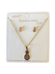 Stainless Steel Gold Pineapple Set