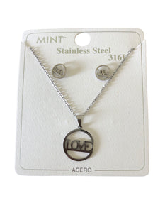 Stainless Steel Silver Love Set