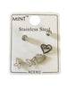 Stainless Steel Silver Earrings Set