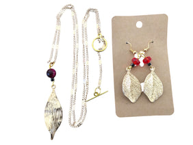 Handmade Gold and Red Leaf Set