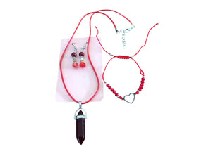 Handmade Red Crystal Jewelry Set