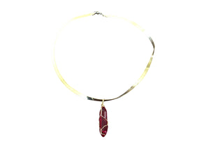 Gold and Red Crystal Necklace