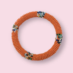 Handmade Maasai Bangle - Orange