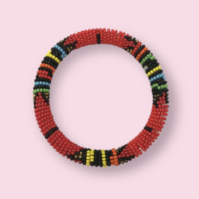 Handmade Maasai Bangle - Red