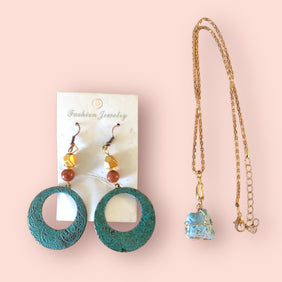 Mary's Creations Handmade Necklace & Earrings Set