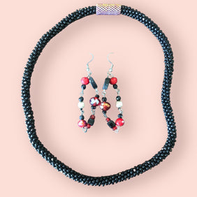Mary's Creations Handmade Necklace & Earrings Set
